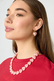 Roze hartjes oorbellen stainless steel LoveSieraden