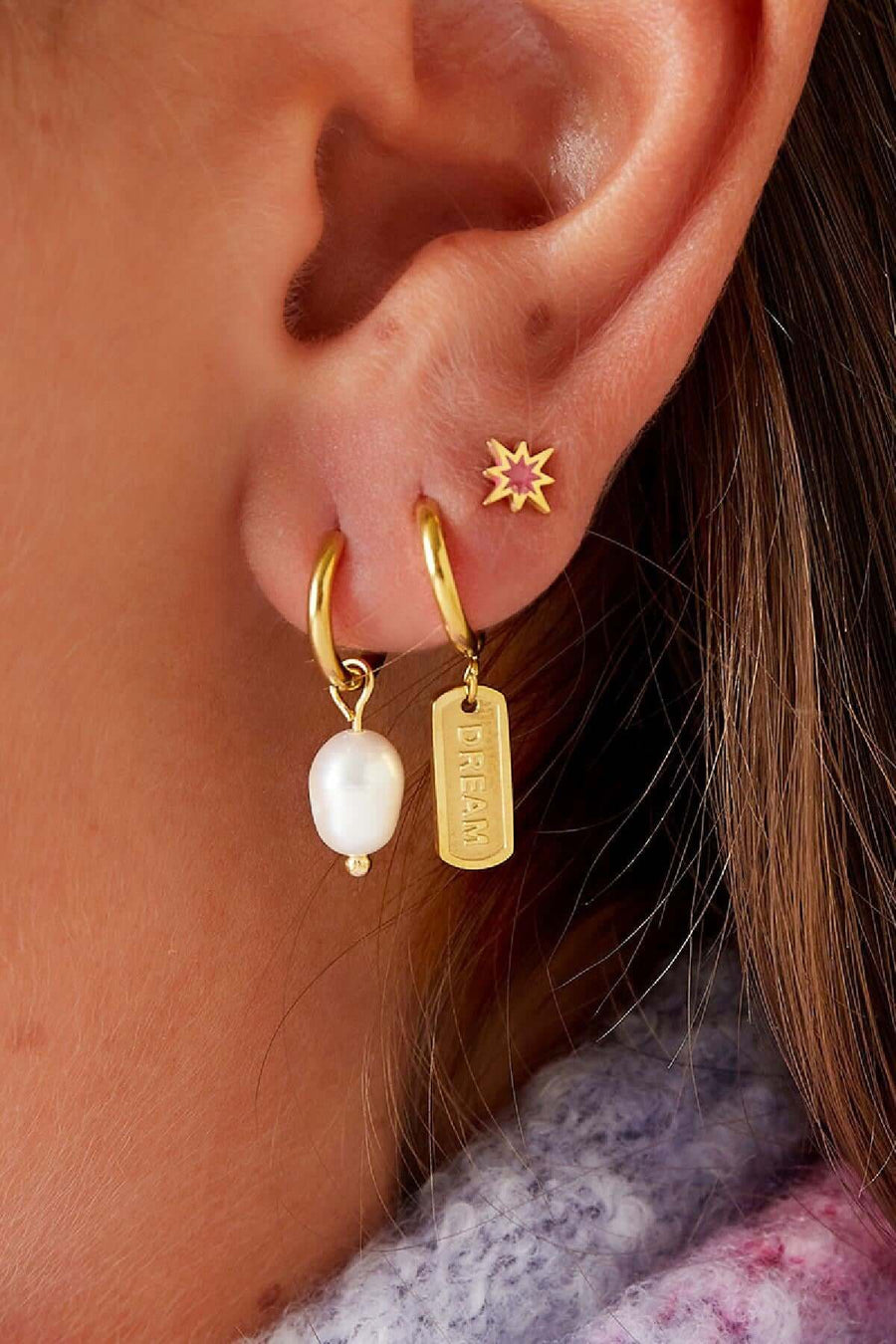 Oorbellen set stainless steel 