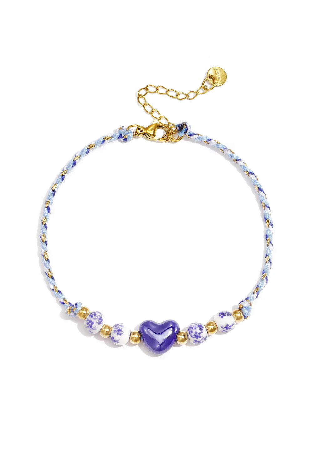 Vrolijk enkelbandje met hart kraal LoveSieraden