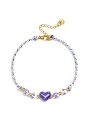 Vrolijk enkelbandje met hart kraal LoveSieraden