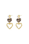 Gouden hartjes oorbel met luipaardprint LoveSieraden