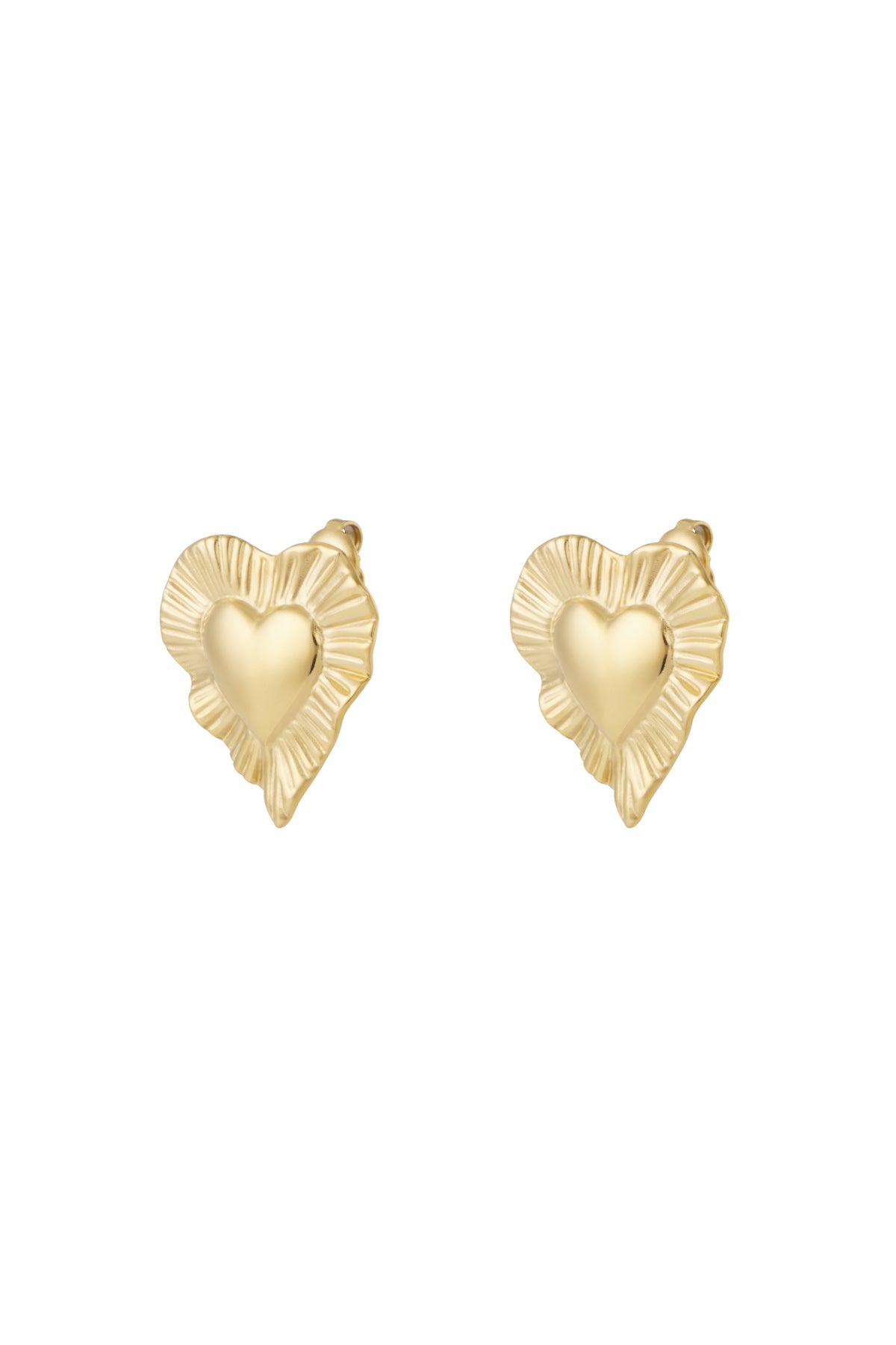 Wavy hart oorbellen stainless steel LoveSieraden