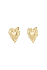 Wavy hart oorbellen stainless steel LoveSieraden