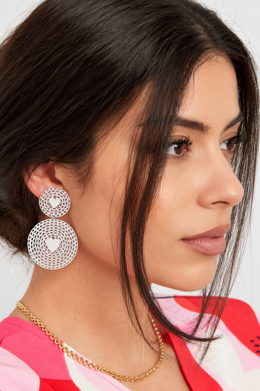Zilveren statement oorbellen met hartjes LoveSieraden