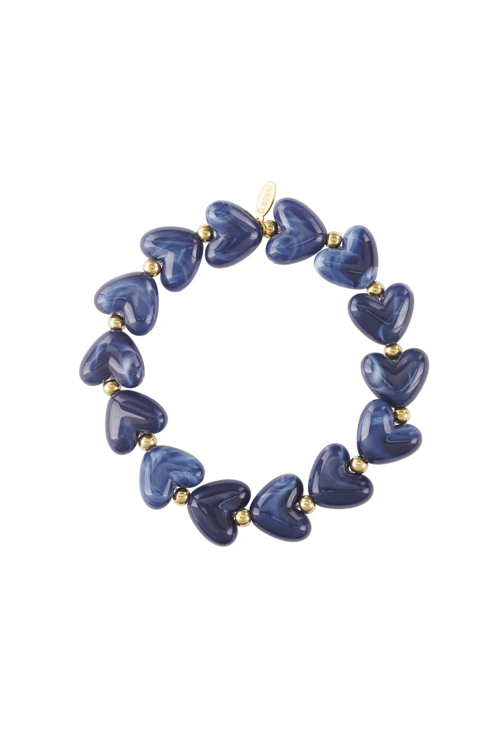 Armband kleurrijke harten en stainless steel LoveSieraden