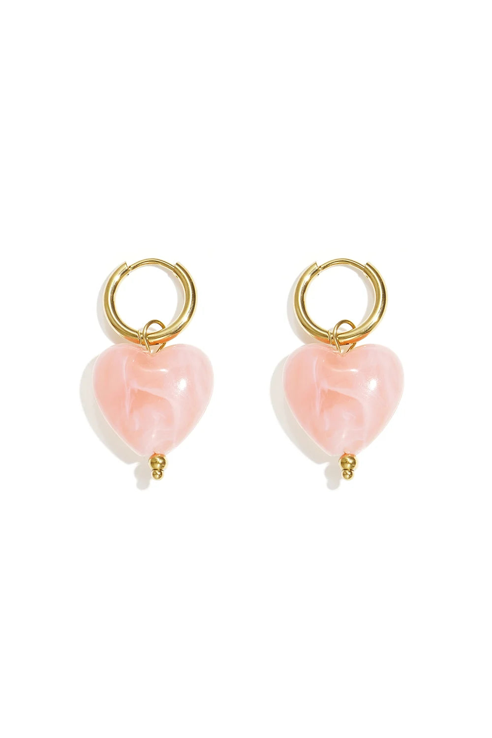 Roze hartjes oorbellen stainless steel LoveSieraden