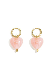 Roze hartjes oorbellen stainless steel LoveSieraden