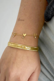 Gouden armband met hartjes en steentjes LoveSieraden