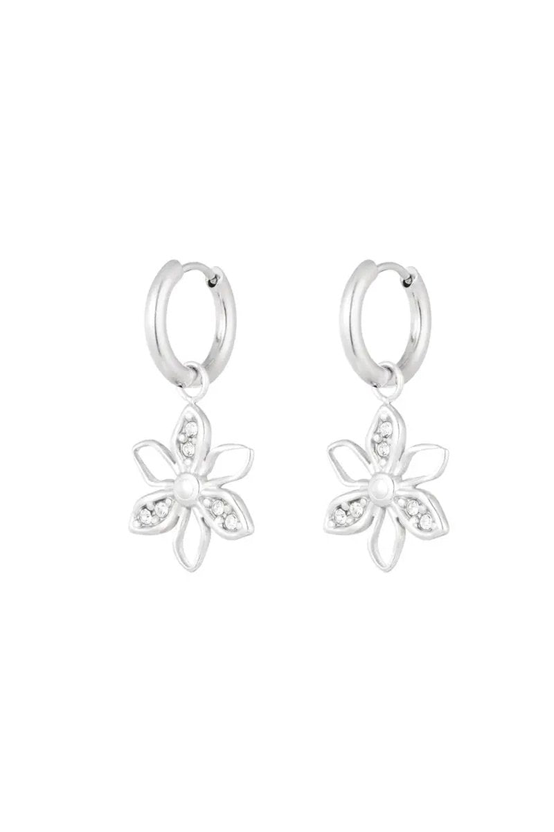Oorbellen bloem dames stainless steel LoveSieraden
