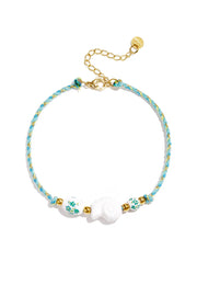 Enkelbandje met schelp en keramiek kralen LoveSieraden