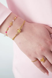 Driedubbele armband met grote kraal LoveSieraden