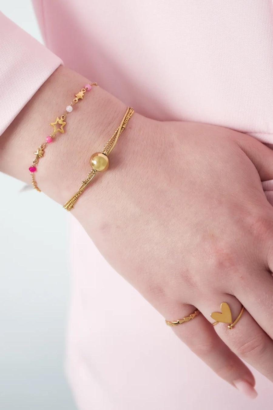 Driedubbele armband met grote kraal LoveSieraden