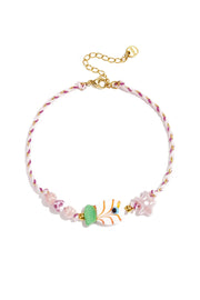 Vrolijk enkelbandje met vis en zeester LoveSieraden