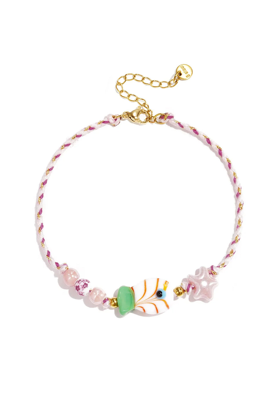 Vrolijk enkelbandje met vis en zeester LoveSieraden