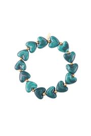 Armband kleurrijke harten en stainless steel LoveSieraden