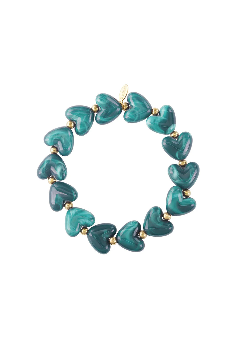 Armband kleurrijke harten en stainless steel LoveSieraden