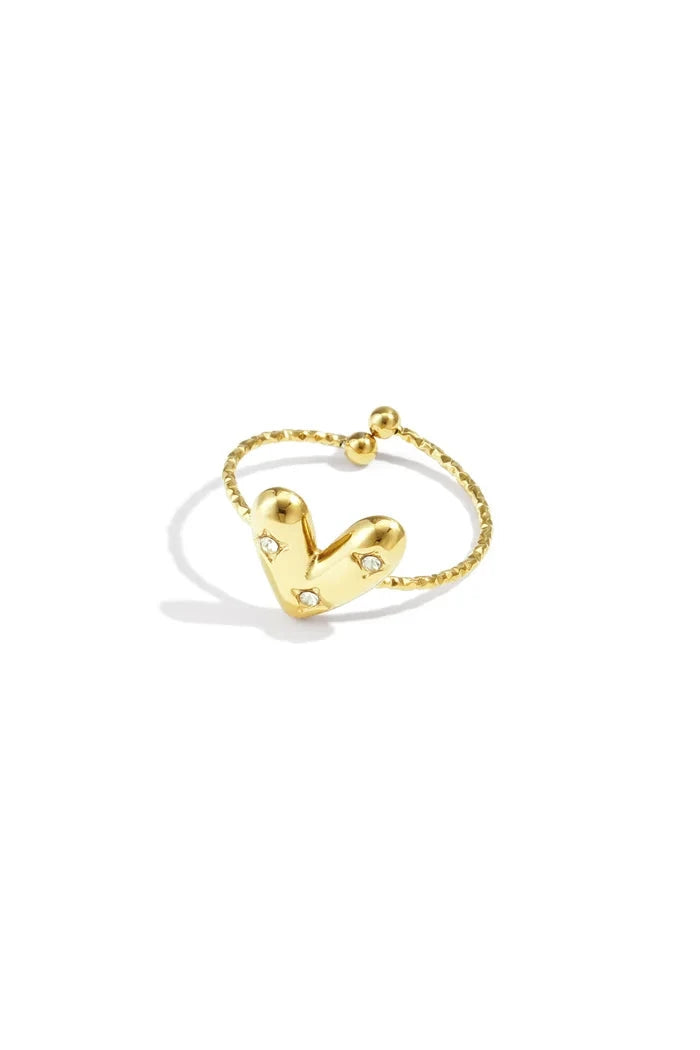 Fijne gouden hart ring dames LoveSieraden