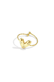 Fijne gouden hart ring dames LoveSieraden