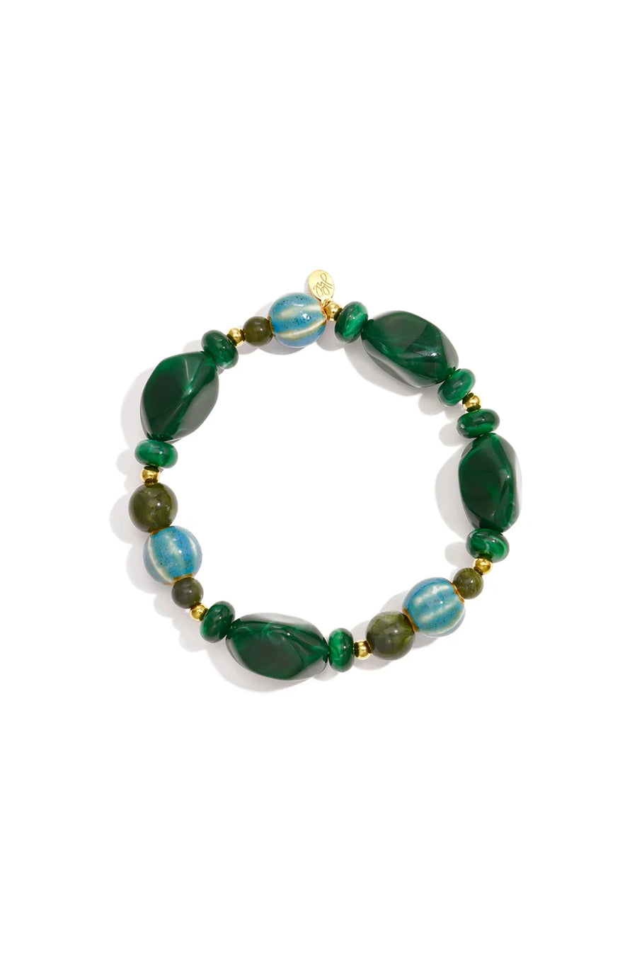 Dames kralenarmband groene en blauwe kralen LoveSieraden