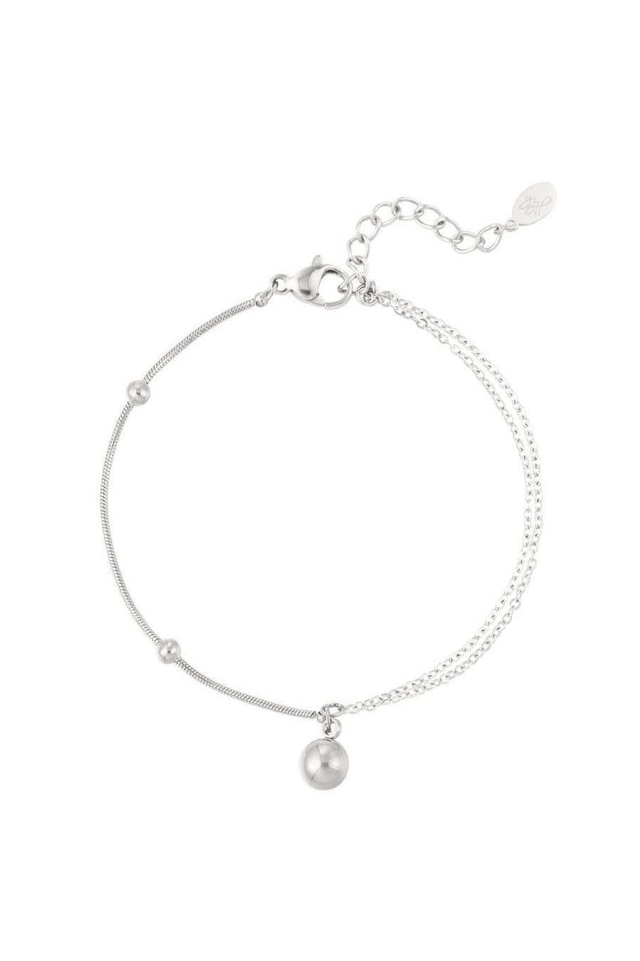 Armband bolletjes zilver stainless steel