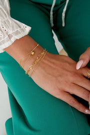 Armband bolletjes zilver stainless steel model