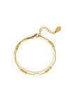 Armband dames dubbel schakels en hartje