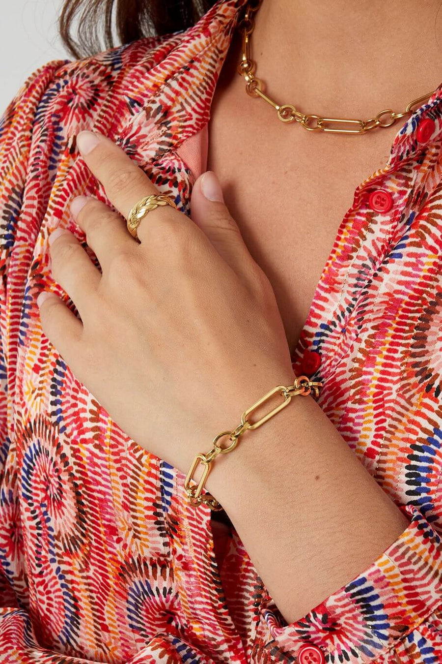 Armband dames dubbel schakels en hartje model