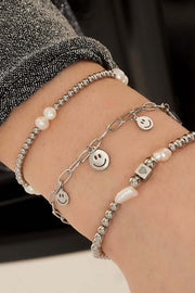 Armband dames kralen en parels stainless steel model