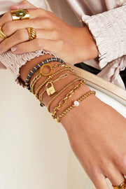 Armband dames zilver schakels en slot model