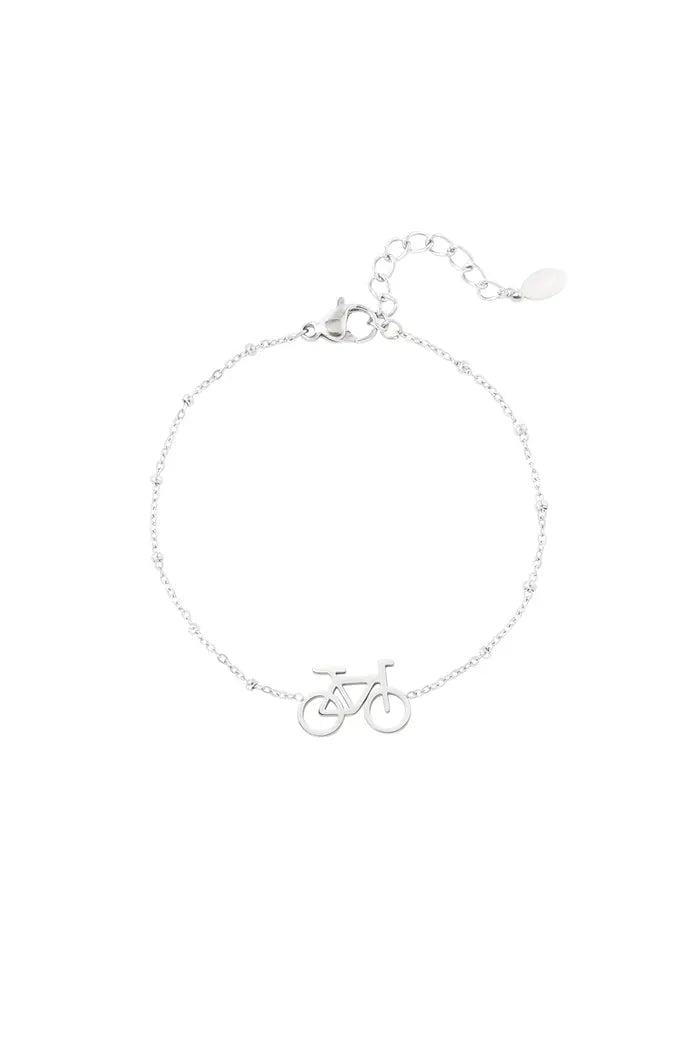 Armband fiets zilver