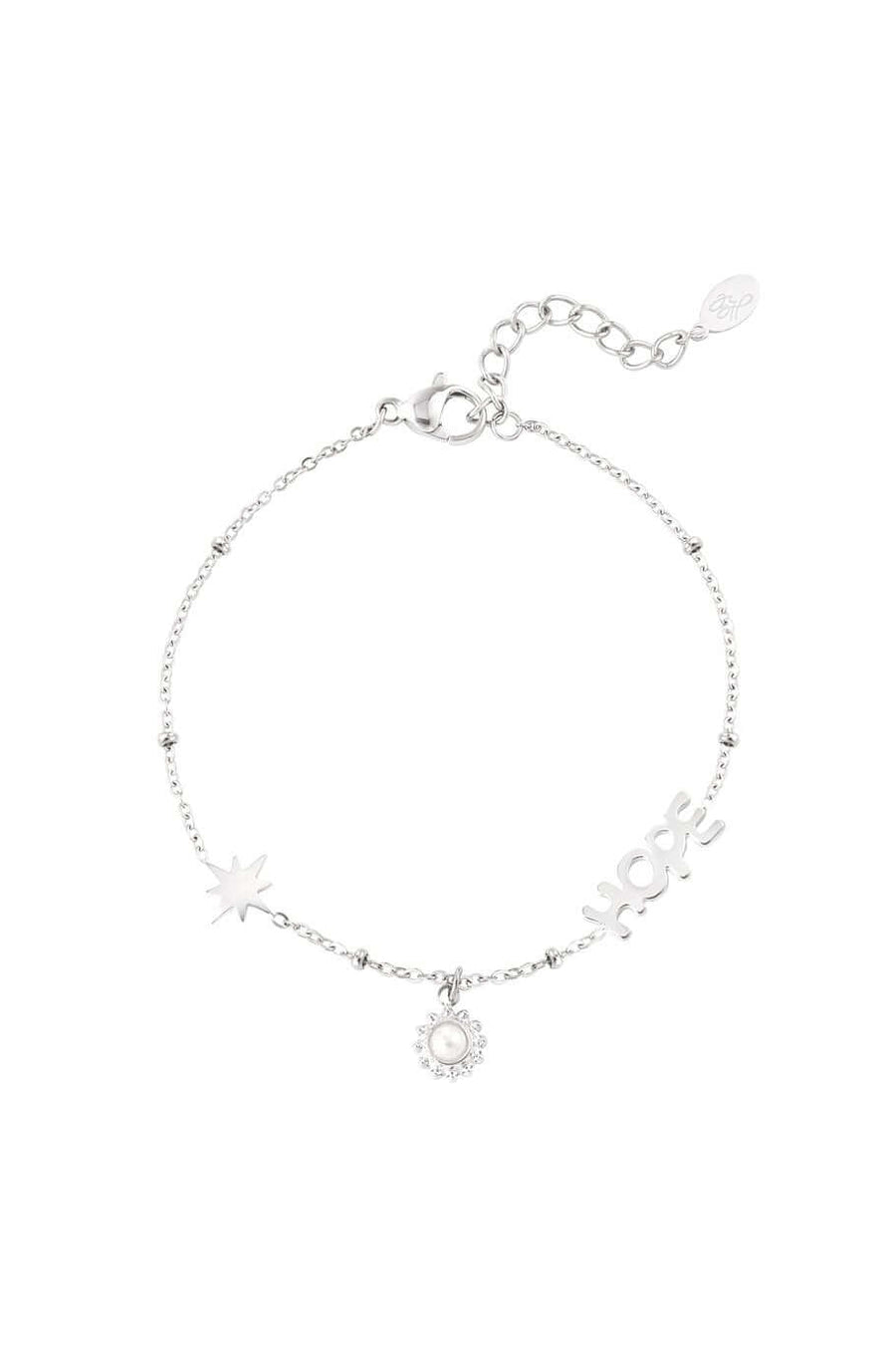 Armband hope stainless steel zilver