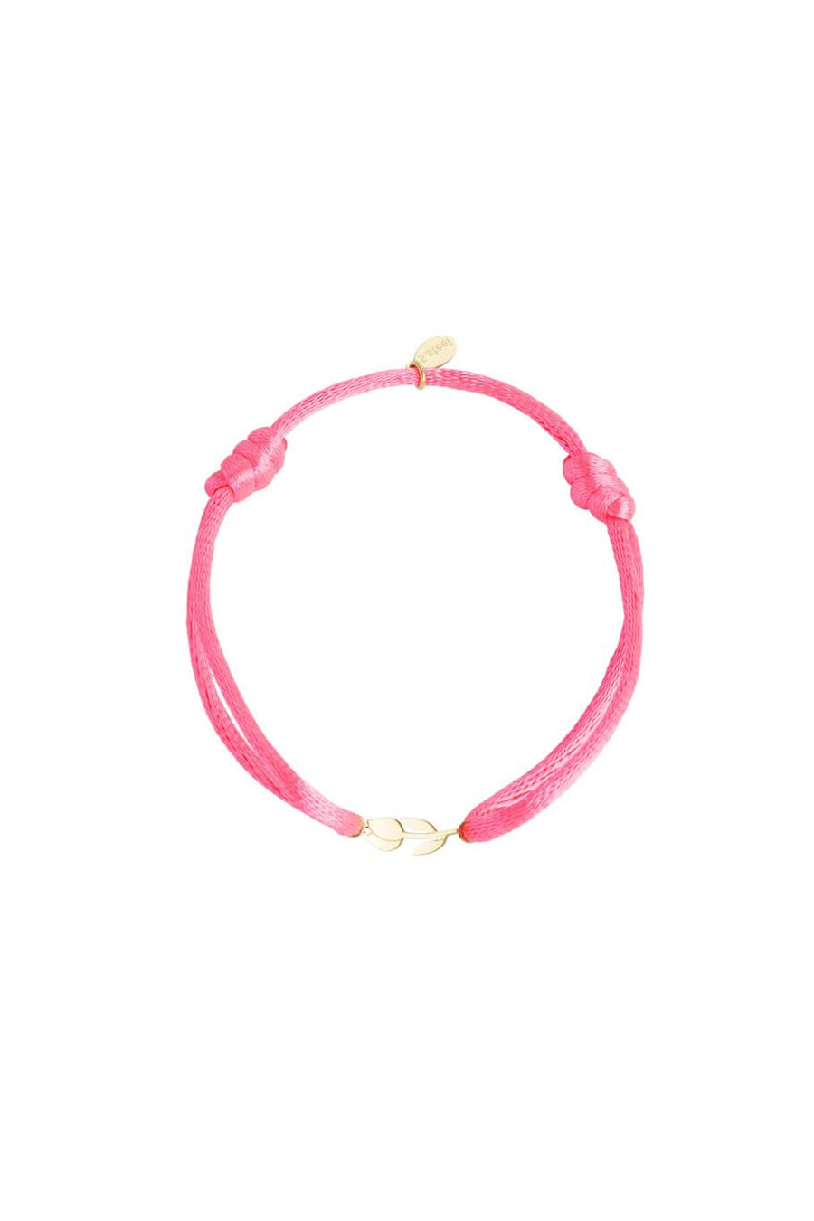 Armband satijn met tulp roze