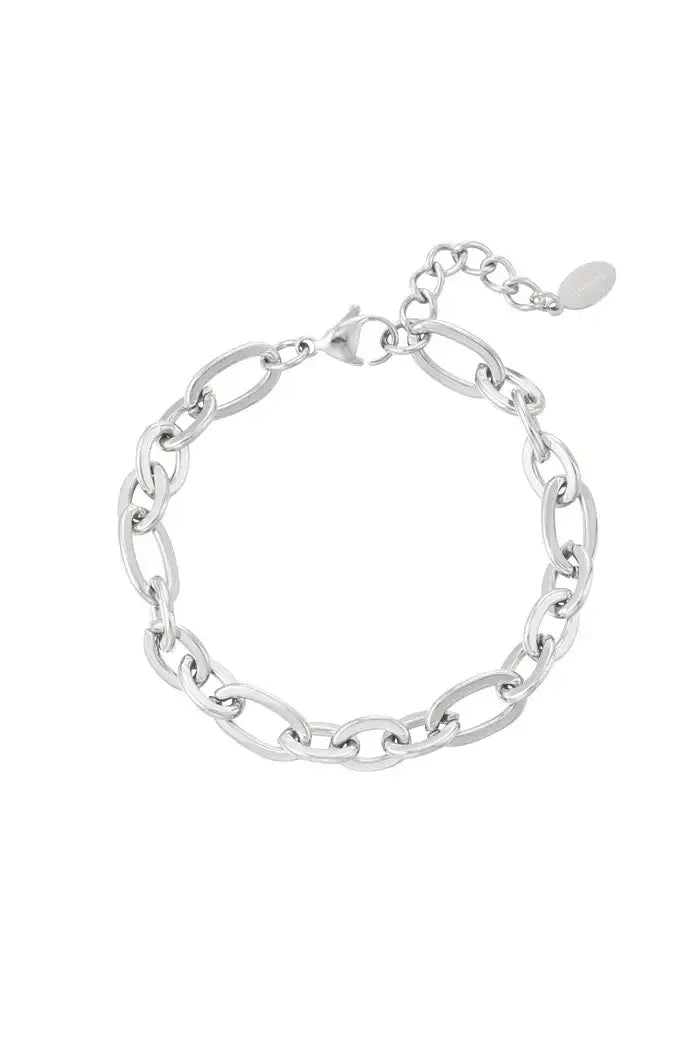 Armband schakels zilver stainless steel