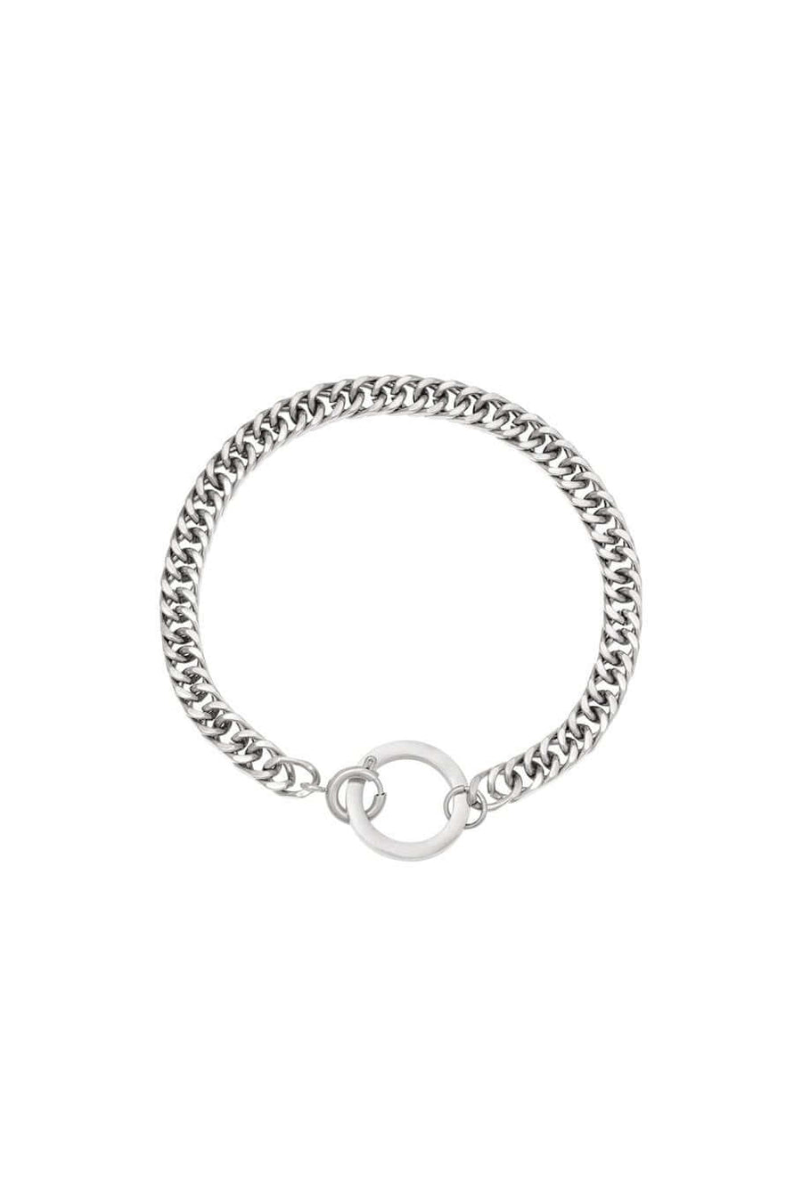 Armband stoere verbonden schakels stainless steel