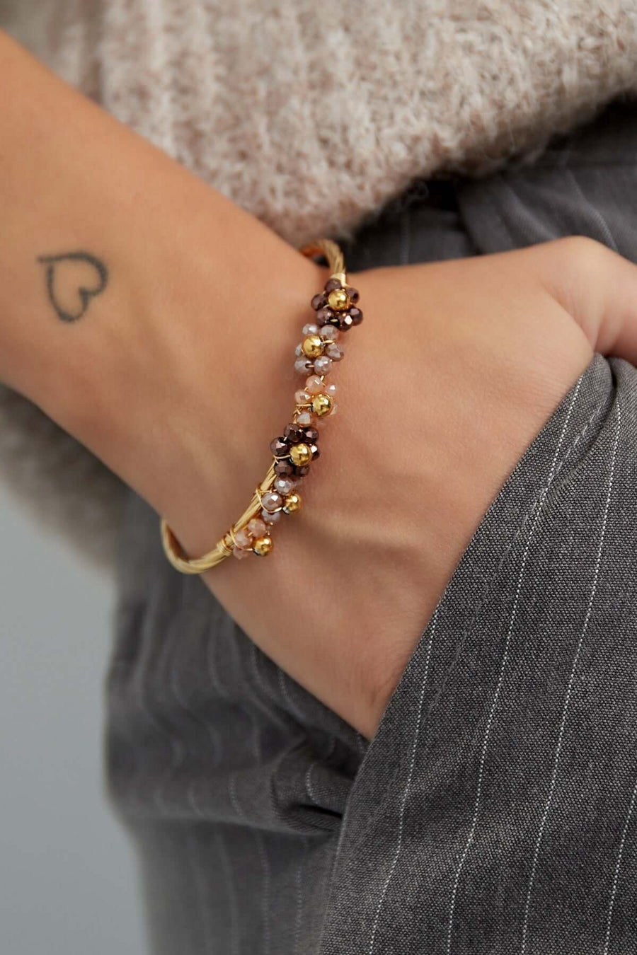 Bangle armband kleurrijke bloemen model