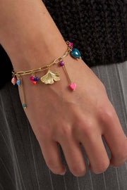 Bedelarmband dames kleurrijk stainless steel model