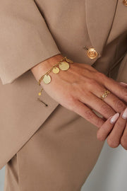 Bedelarmband zilver met muntjes stainless steel model