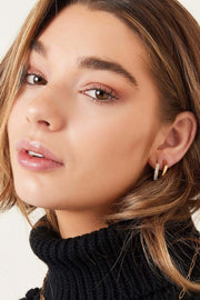 Oorbellen minimalistisch hexagon zilver LoveSieraden