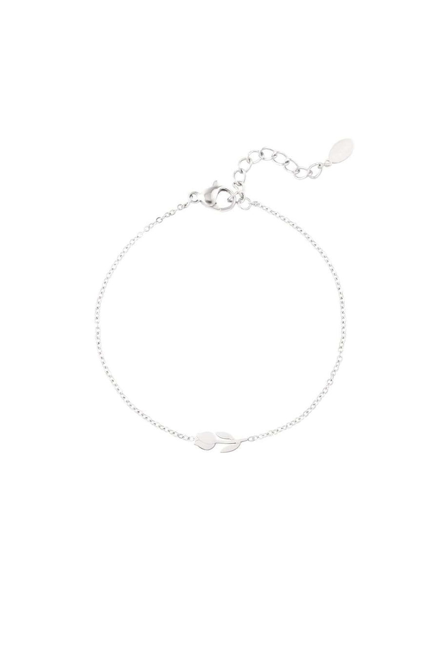 Armband met bedel tulp zilver