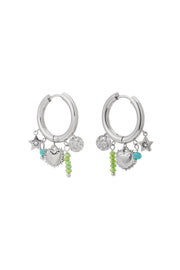 Oorbellen met bedels & gekleurde kraaltjes LoveSieraden
