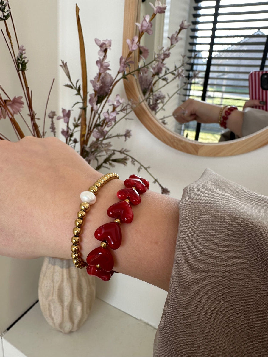 Armband kralen en parel LoveSieraden