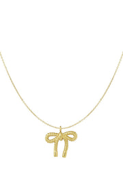 Ketting dames goud strik stainless steel