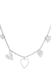 Ketting dames harten groot zilver stainless steel