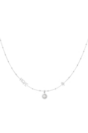 Ketting dames hope en hangers stainless steel zilver
