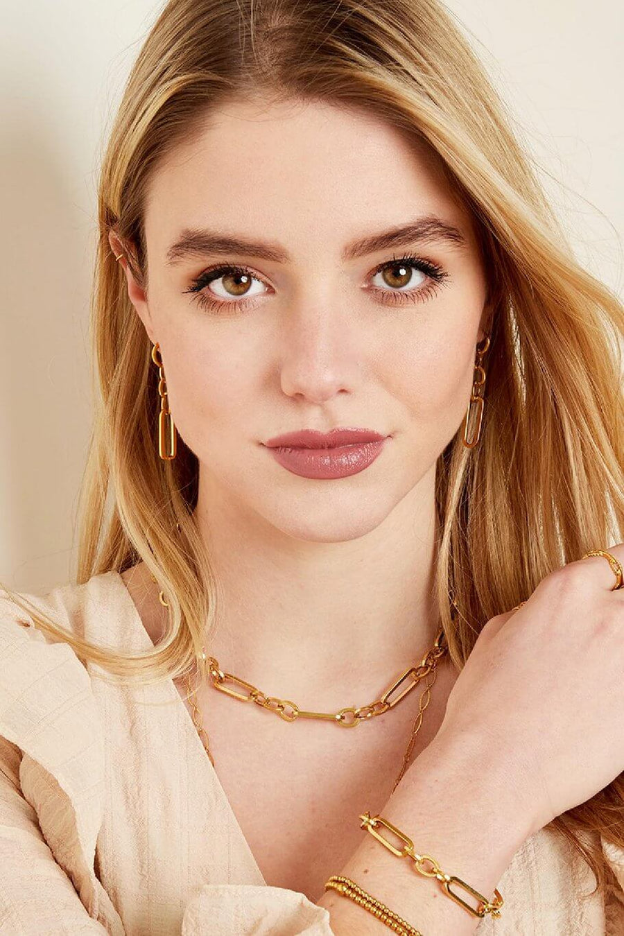 Ketting dames schakels stainless steel model