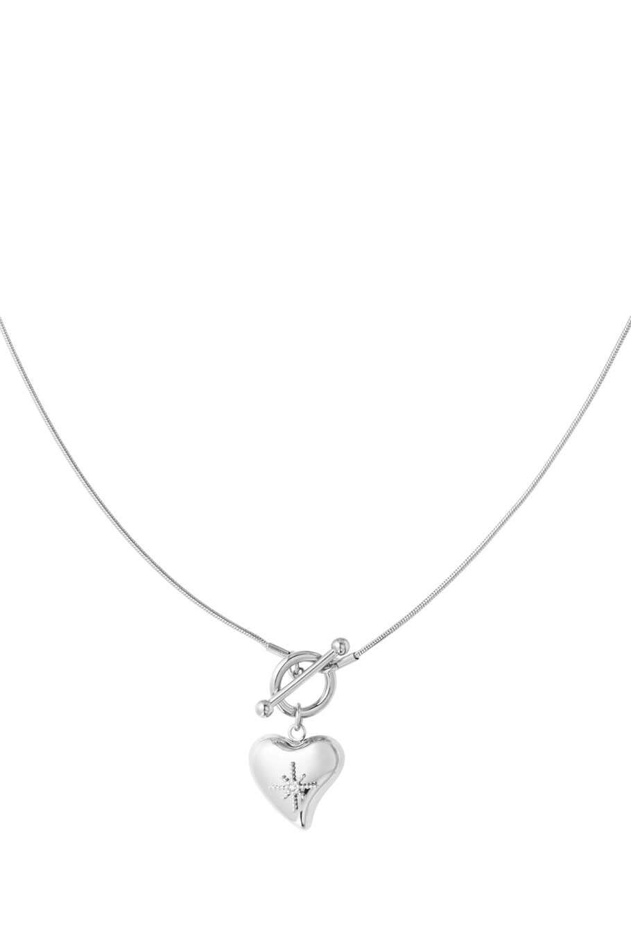 Ketting dames zilver groot hart