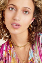 Ketting dames zilver vierkantjes stainless steel model