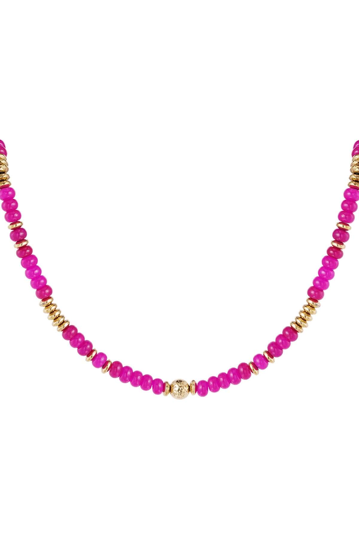 Ketting fuchsia stenen