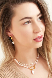 Ketting gekleurde kralen en karabijnhaak LoveSieraden