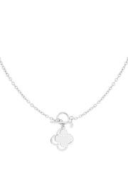 Ketting klaver groot zilver